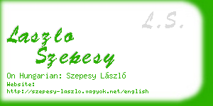laszlo szepesy business card